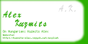 alex kuzmits business card